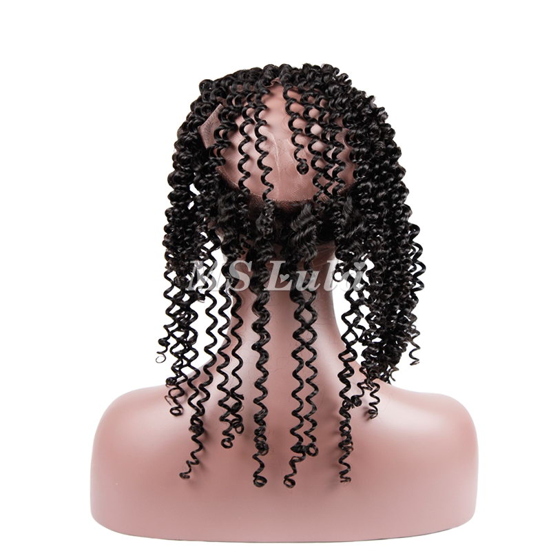 Virgin Hair Kinky Curly 360 Lace Frontal Closure 22.5x4x2 With Adjustable Strap Medium Brown Lace - 图片 6